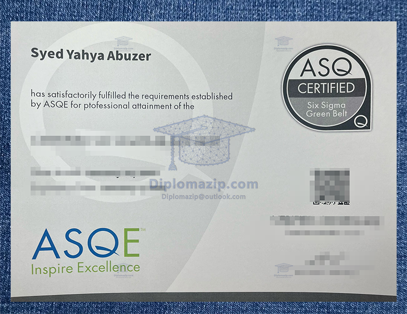 ASQ Certificate ASQ Certificate