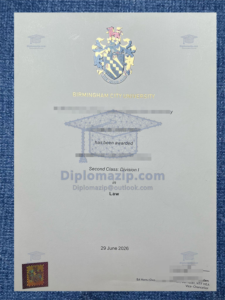 Birmingham City University Diploma, Birmingham City University Degree