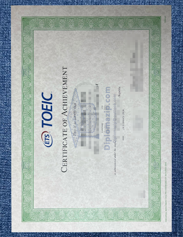 TOEIC Certificate 1