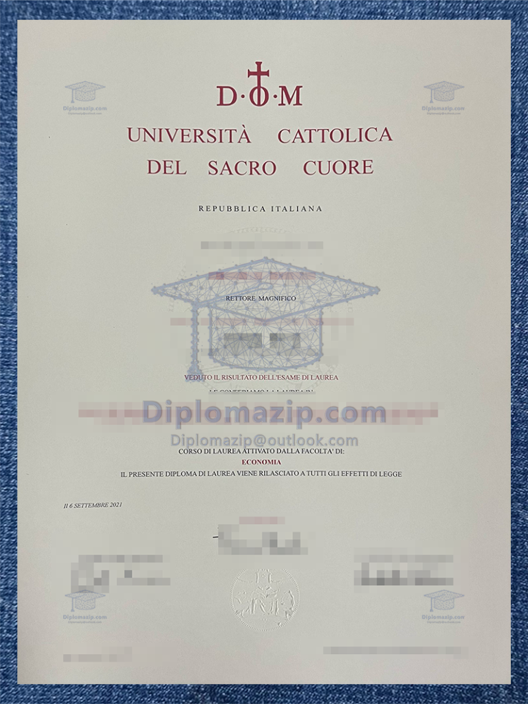Universita Cattolica Del Sacro Cuore UCSC Diploma