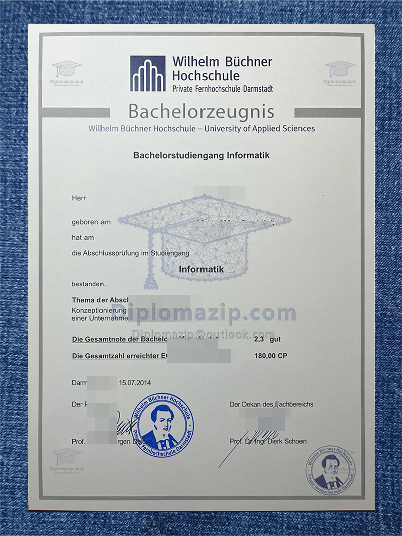 Wilhelm Buchner Hochschule Diploma, Wilhelm Büchner Hochschule Degree Wilhelm Buchner Hochschule Diploma, Wilhelm Büchner Hochschule Degree