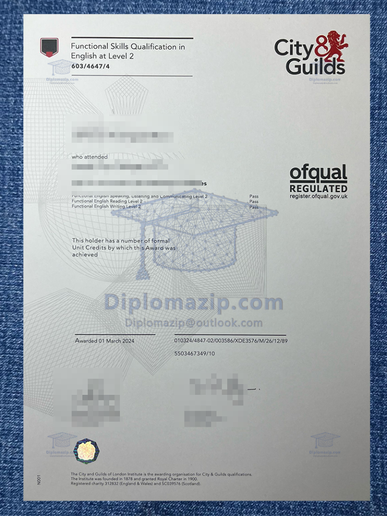 City Guilds Certificate