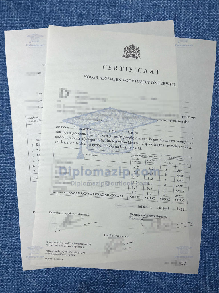 HAVO Certificate