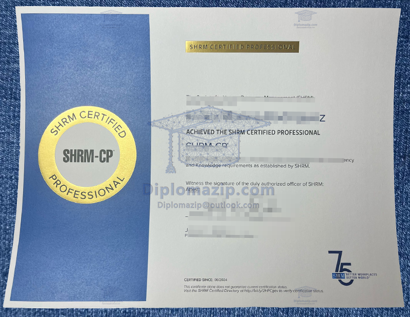SHRM-CP certificates