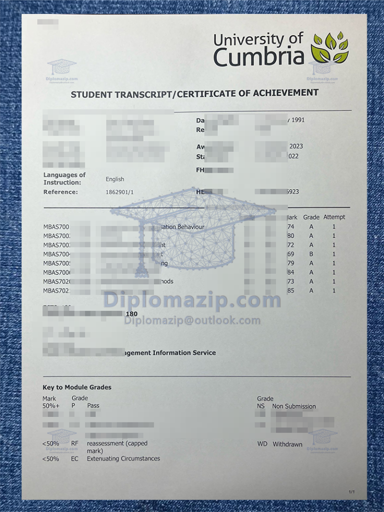 University Of Cumbria Diploma 1