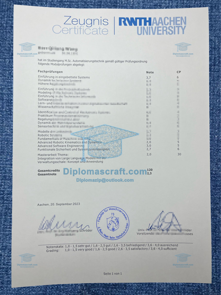 RWTH Aachen University Degree 