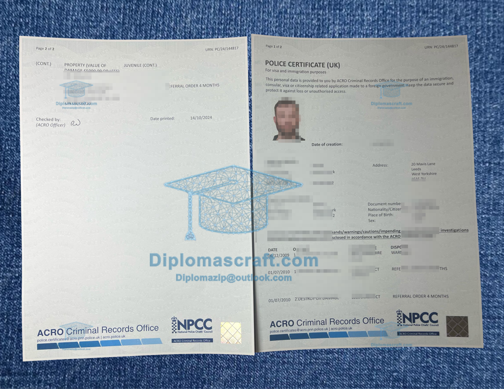 UK Police Certificate 
